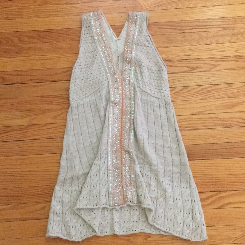 Free People Detailed V Neck Knit Dress